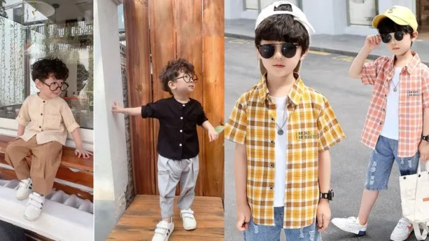 những mẫu áo sơ mi trẻ em nam hàn quốc